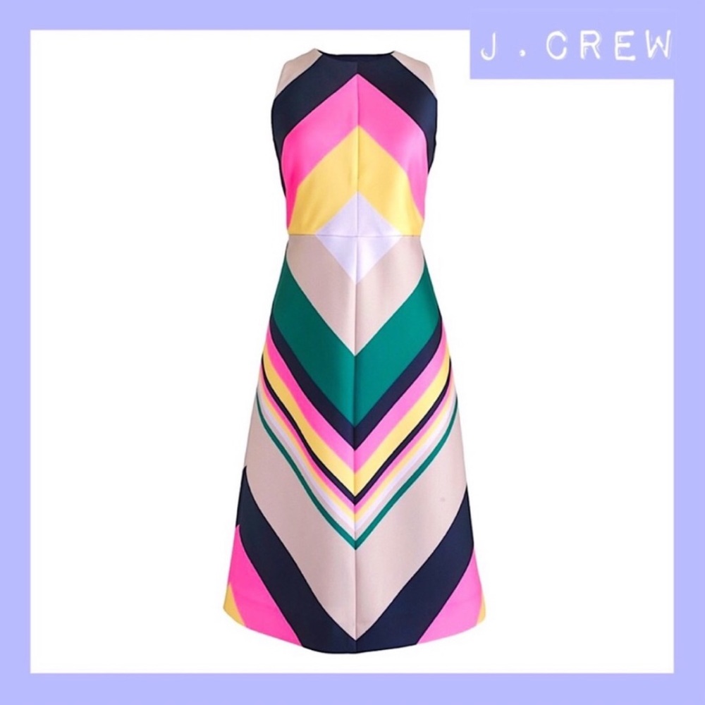 🆕 J.Crew Pop Stripe Dress 🌸 Size: 0 🌸 Print: Navy Azalea